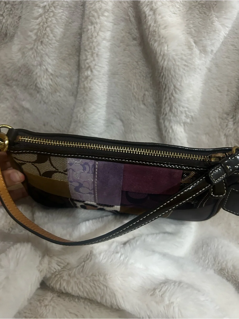 Coach Y2K Purple Patchwork Demi ShoulderBag 7071